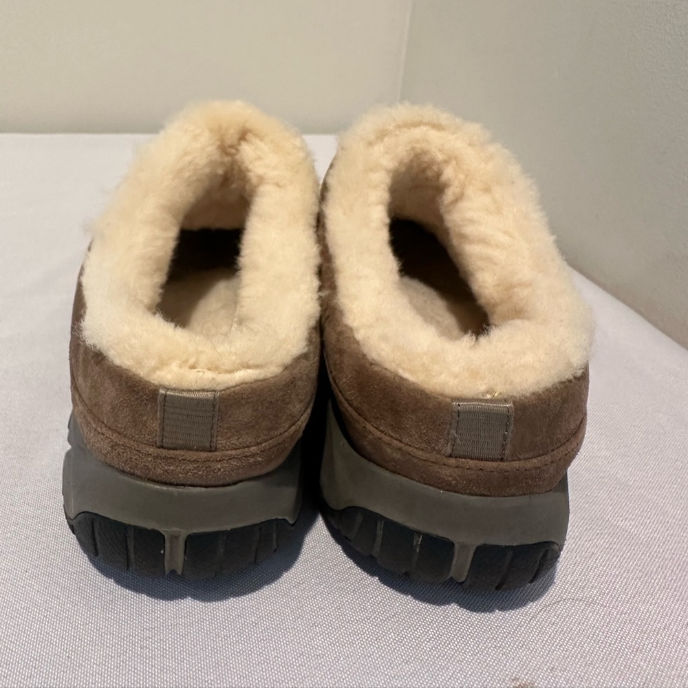 Merrell Encore Clog Mules Womens Size 8.5 Brown Suede Fur Lined Slip On Shoes - Picture 3 of 8